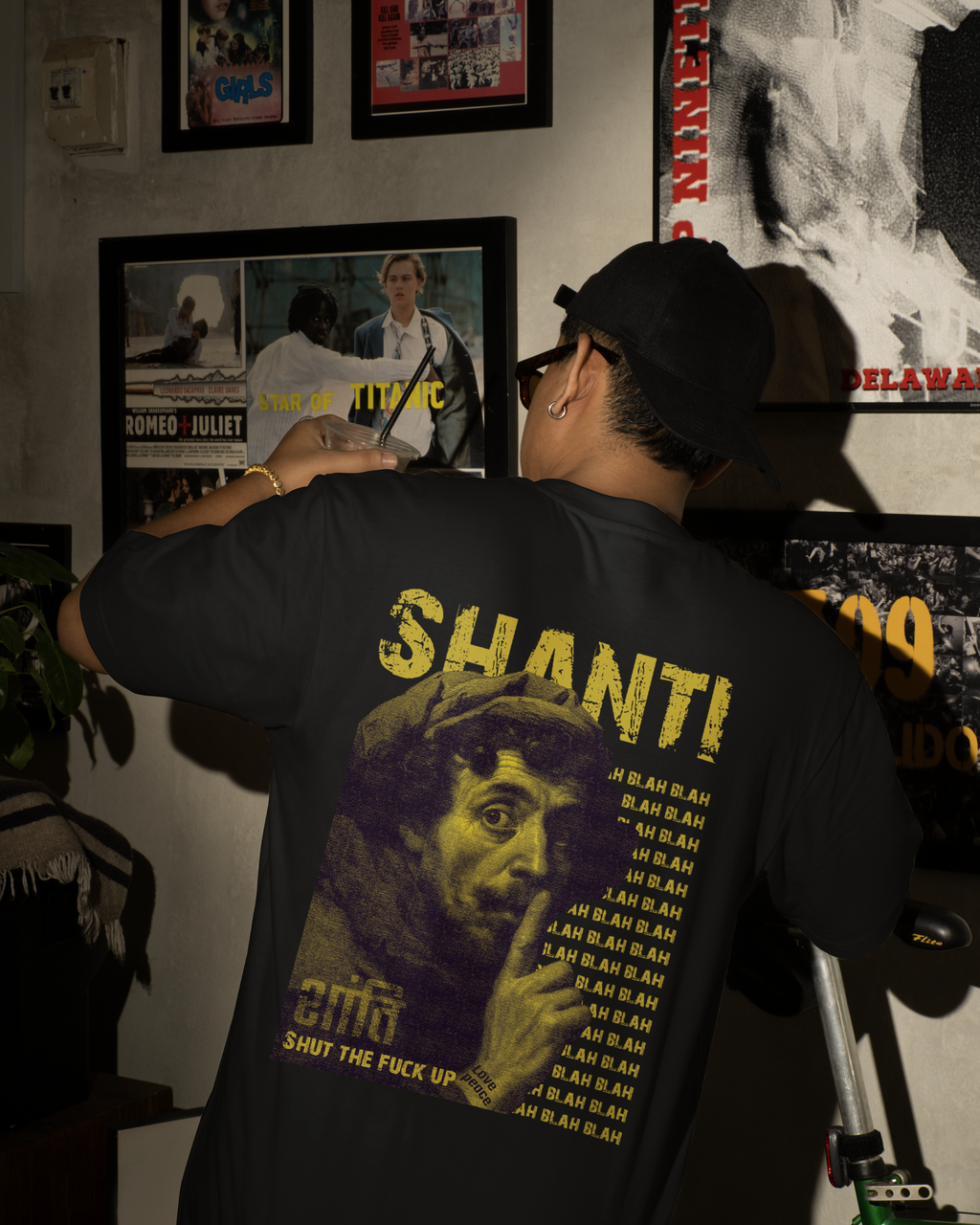 Shanti Unisex Oversized Classic T-Shirt Black